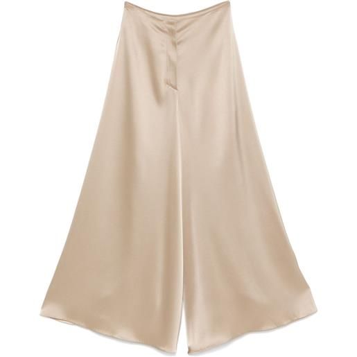 Nanushka pantaloni in raso - toni neutri