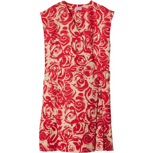 Burberry abito corto con effetto jacquard - rosso