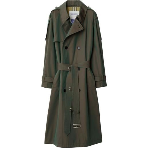 Burberry trench lungo in cotone - verde