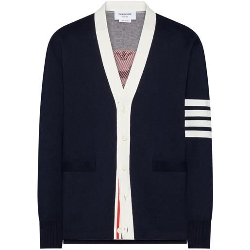 Thom Browne cardigan con intarsio - blu