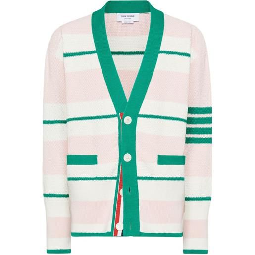 Thom Browne cardigan con dettaglio a 4 righe - bianco