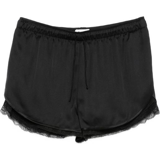 Magda Butrym shorts con bordo in pizzo - nero