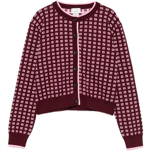 Fendi Kids cardigan con motivo ff - rosso