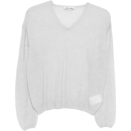 Low Classic maglione con scollo a v - grigio