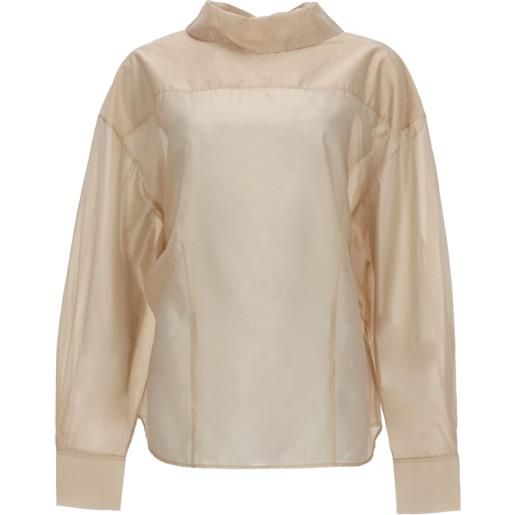 Filippa K blusa con colletto pieghevole - toni neutri