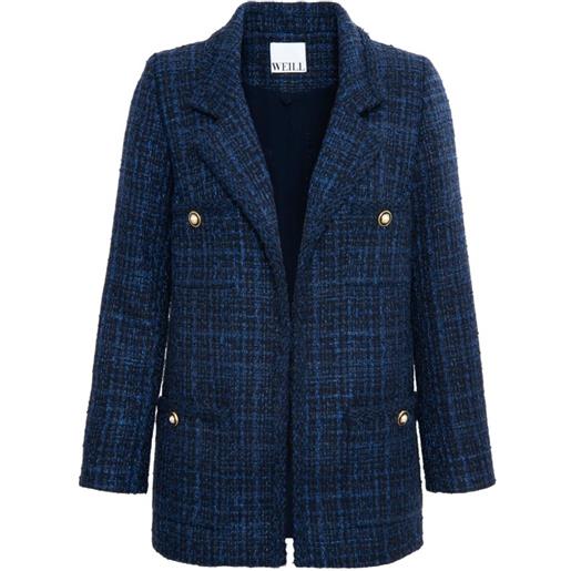 WEILL PARIS blazer con dettagli in tweed - blu