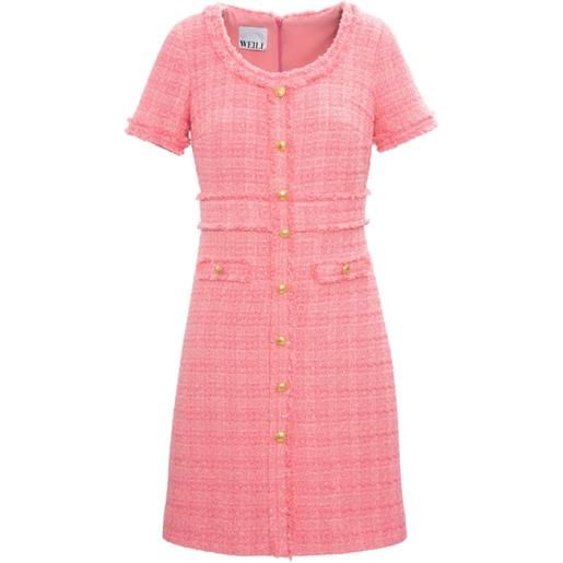 WEILL PARIS abito in tweed con frange - rosa
