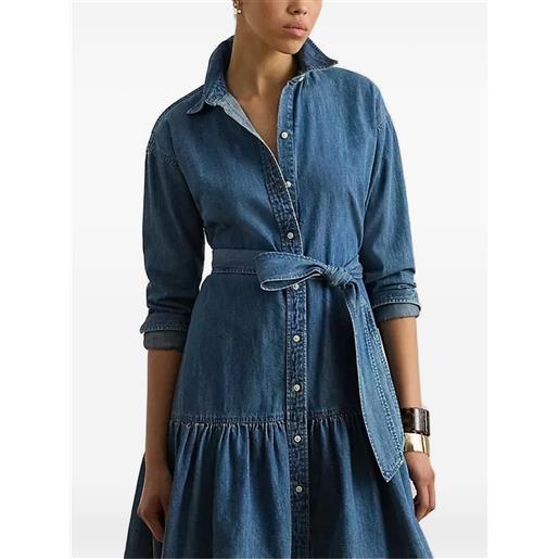 Lauren Ralph Lauren abito corto con cintura - blu