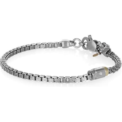 Bracciale E Orecchini In Pelle Intrecciata Argento 925 – Set Gioiello Donna Silver & Steel – Ipoallergenico – Made In Spain