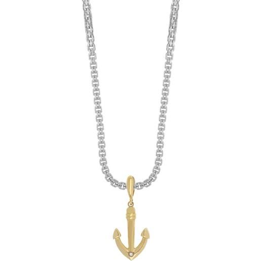 ALFIERI & ST. JOHN collana timeless in argento rodiato ancora e diamante bianco