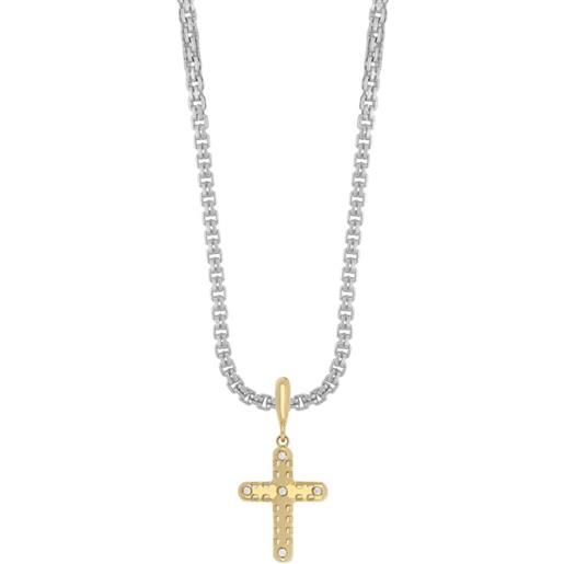 ALFIERI & ST. JOHN collana timeless in argento ancora e diamante nero