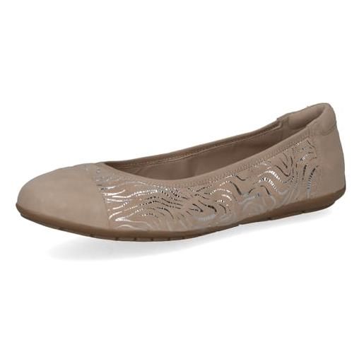 CAPRICE ballerine da donna in pelle, blu (blue comb), 42 eu