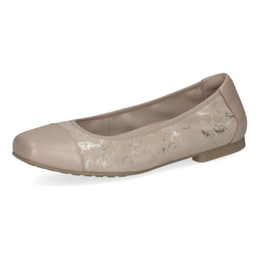 CAPRICE ballerine da donna in pelle, bianco (white/lt. Grey), 38 eu