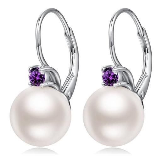 InSCINTILLE Orecchini Donna Con Perla E Zirconia Cubica – Argento 925 Rodiato, Made In Italy, Chiusura A Monachella - 3