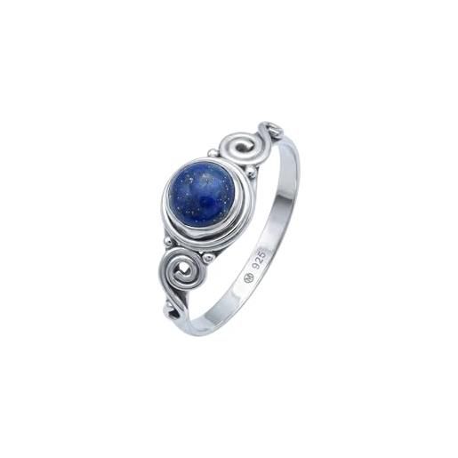 Anello in lapislazzuli e pietra di luna arcobaleno: argento sterling 925, regolabile - Italia