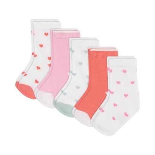 Petit Bateau 5 paia di calzini per bambina in cotone con cuori