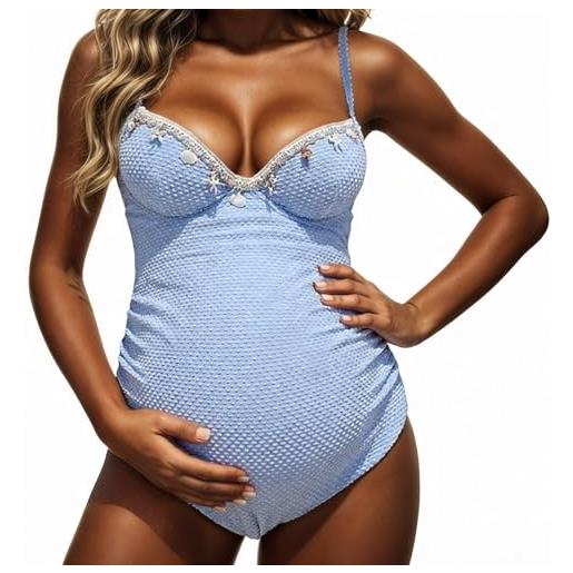 RYTEJFES bikini premaman costume bagno premaman mutande copri pancia spalline per da donna intero costumi modellante piscina salopette interi nero abbigliamento con ferretto vestiti non imbottito xxl abito