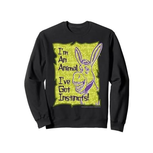Shrek donkey i'm an animal i've got instincts felpa