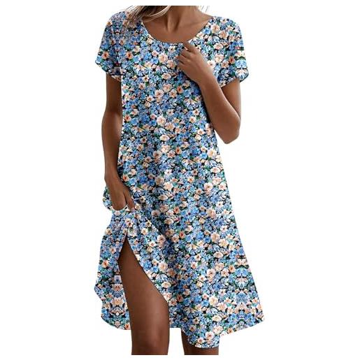 Luadnysin vestiti estivi donna vestiti donna estivi curvy abito estivo vestito lino lunghi elegante da mare camicia lungo cotone abiti corti fresco 2xl floreali leggero comodi cerimonia midi svasati