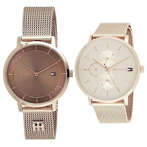 Tommy Hilfiger orologio analogico al quarzo da donna con cinturino in maglia metallica in acciaio 1782287 & orologio analogico multifunzione al quarzo da donna con cinturino in maglia metallica