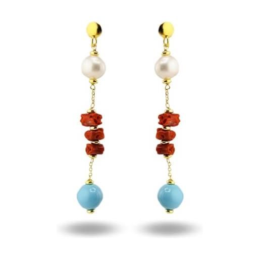 Orecchini A Perno Con Perla Di Vetro Di Murano 10mm E Argento 925 - Made In Italy Con Confezione Regalo