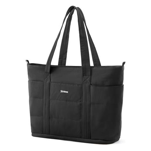 Lekespring Borsa Mare XXL Famiglia Cerniera, Multifunzionale Tote Bag Donna Spiaggia Grande, Impermeabile per Shopping, Viaggio, Sportiva - Beige