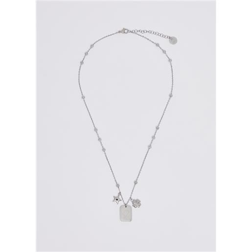 LIUJO liu jo collana con charm, color argento