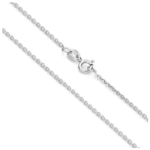 Aka Gioielli® - collana bambini in argento sterling 925 rodiato - catena ancora rolò laminata 1.5mm - lunga 35 cm
