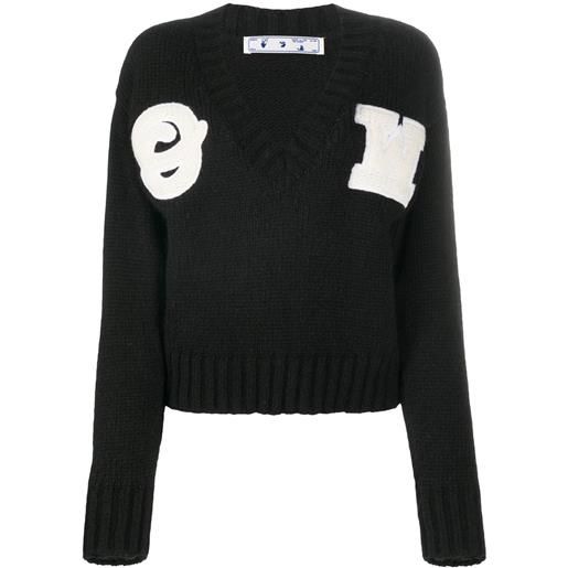 Off-White maglione con applicazione - nero