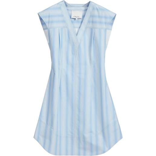 3.1 Phillip Lim abito corto a righe con scollo a v - blu