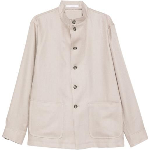 Tagliatore giacca-camicia con applicazione - toni neutri