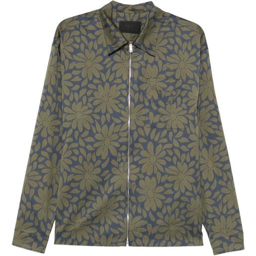 Prada floral zipped shirt - verde