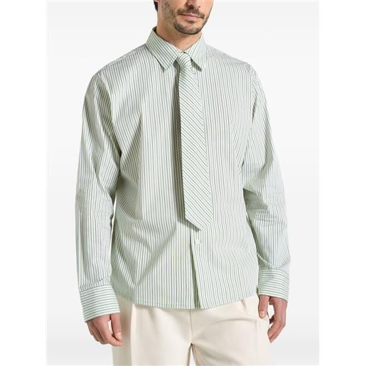 Manière De Voir camicia dylan gessata a maniche lunghe salvia con inserto rimovibile - verde