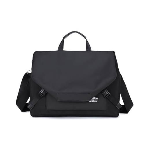 AlleGt Borsa A Tracolla Donna In Nylon Impermeabile, Multi Tasche, Leggera, Per Shopping, Viaggi, Uso Quotidiano - Nero Puro, Taglia Unica - 6