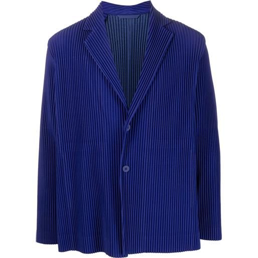 Homme Plissé Issey Miyake blazer monopetto a coste - blu