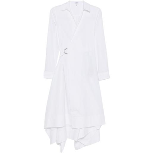 LOEWE abito midi con scollo a v - bianco