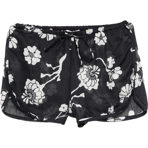 Dorothee Schumacher floral daydream drawstring shorts - blu