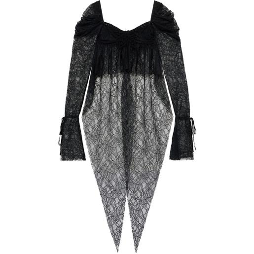 Blumarine blusa in pizzo - nero