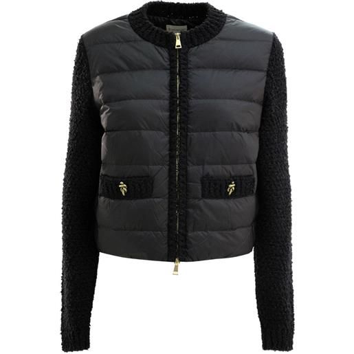 Moncler piumino con maniche a contrasto - nero