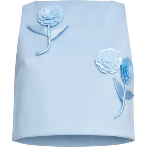 Self-Portrait top a fiori 3d - blu