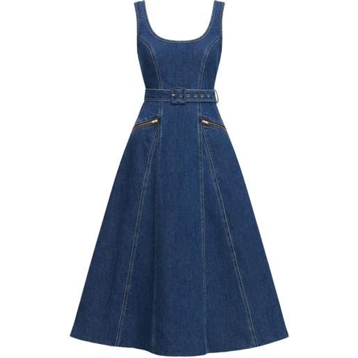 Self-Portrait abito corto denim - blu