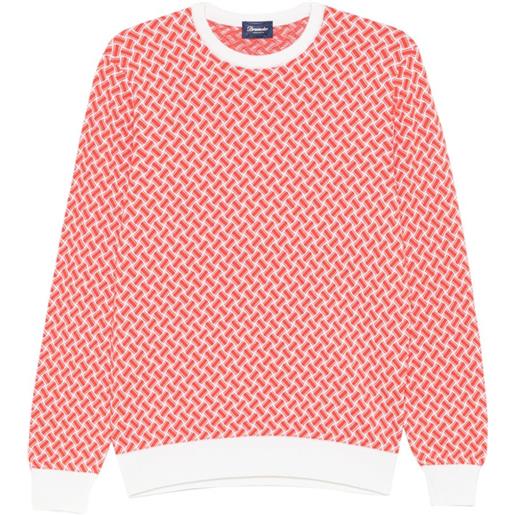 Drumohr maglione con motivo geometrico - rosso