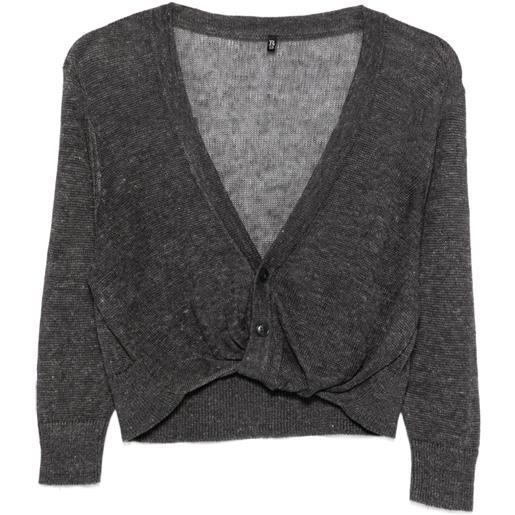 R13 cardigan con design a incrocio - grigio