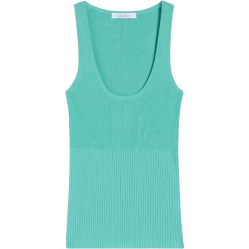 Max Mara canotta mxmghiro a coste - verde