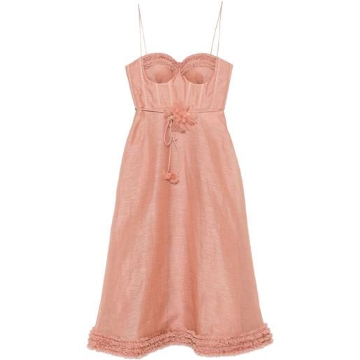 ZIMMERMANN abito luna con ruches - rosa
