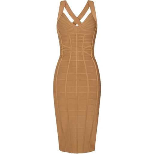 Elisabetta Franchi 3d knit pencil midi dress - toni neutri