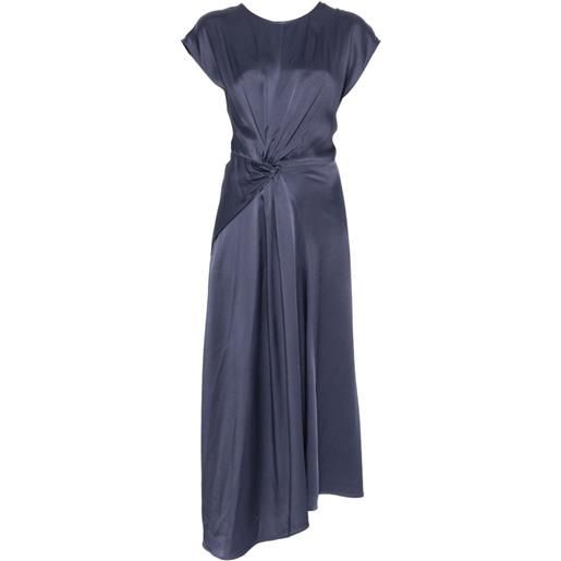 Victoria Beckham abito midi con design a incrocio - blu
