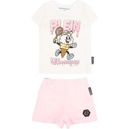 Philipp Plein Junior set con shorts - toni neutri
