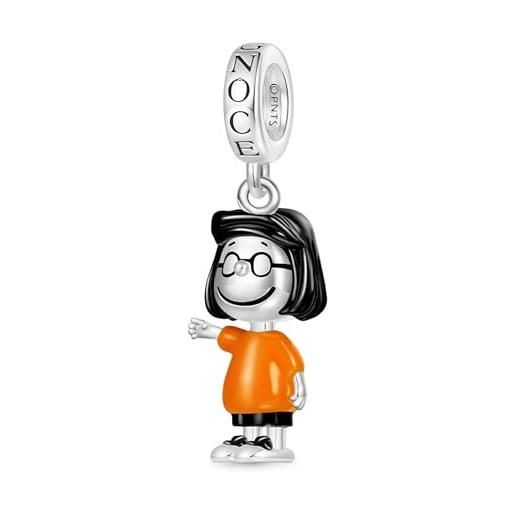 Collana Snoopy In Argento Sterling 925 Con Ciondolo Seduto - Gioiello Ufficiale Peanuts In Scatola Regalo