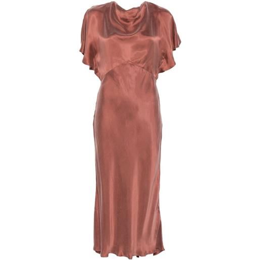 BOSS abito midi a maniche corte - marrone